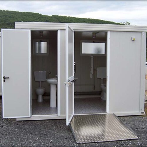Contentor sanitário duplo acessível – 2 WC