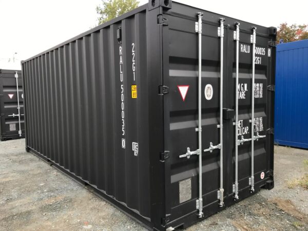 Contentor High Cube 20 pés preto – 1ª viagem
