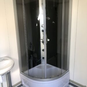 Contentor sanitário com duche, lavatório e sanita